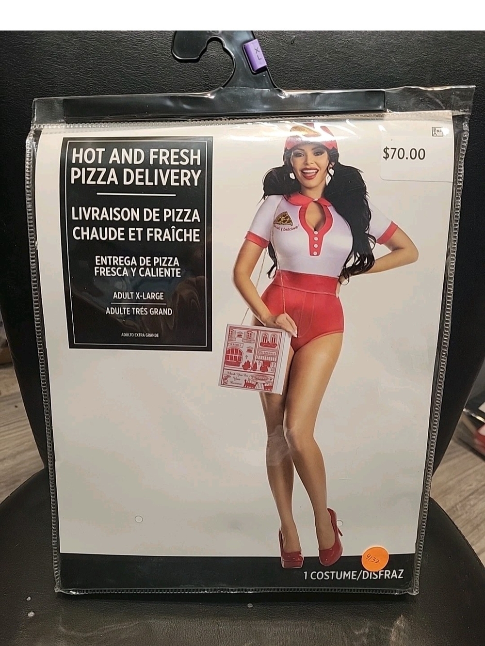 Unique Sexy Pizza Delivery Cosplay Costume w/ Hat & Bag Size XL #4132